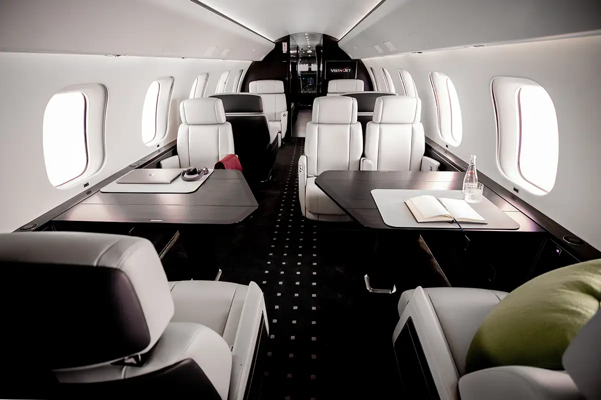 The full Global 8000 cabin